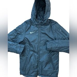 Nike Women’s‎ Mid Length Athletic Black Full Zip Up Coat Size Small Nike Swoosh